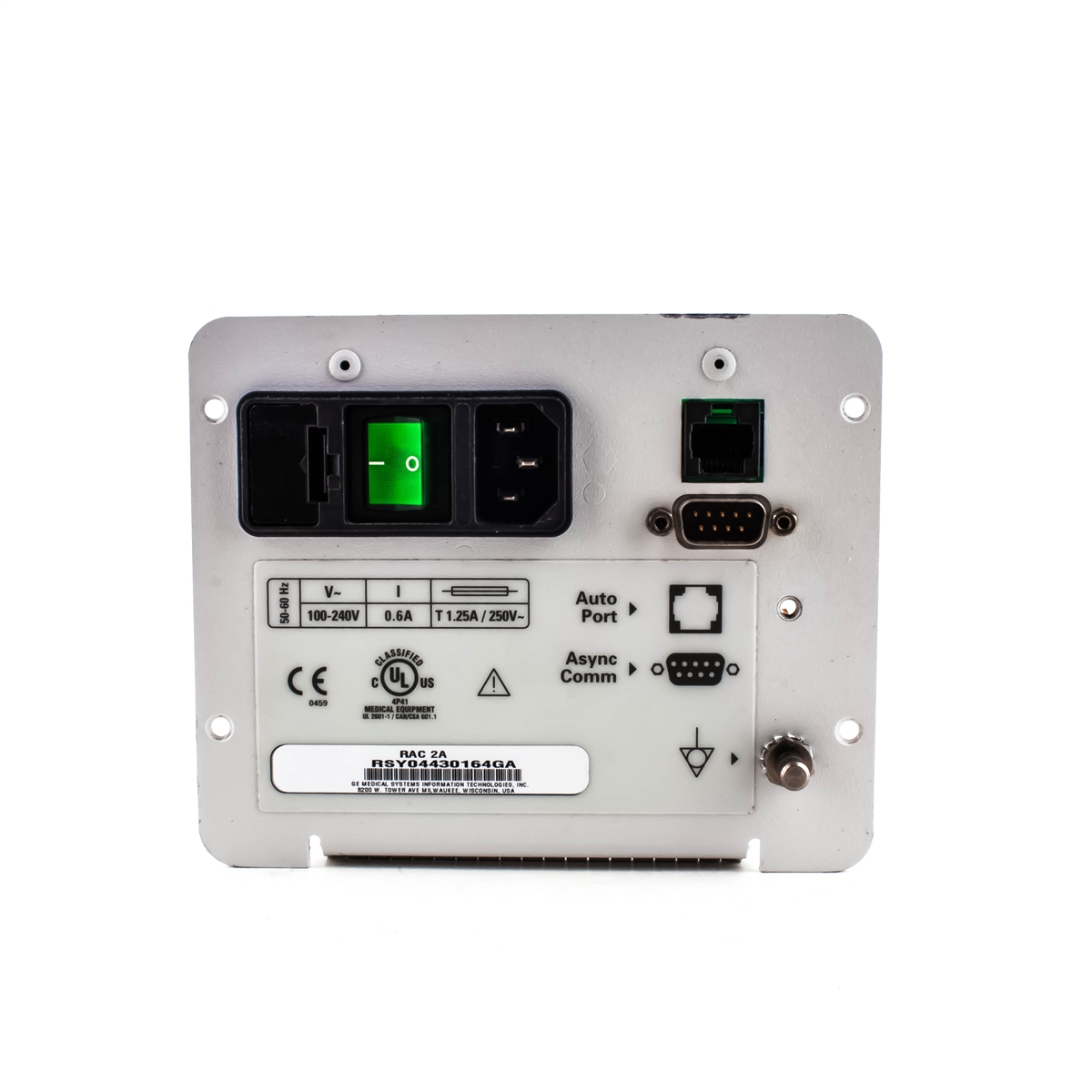 GE Marquette Tram RAC-2A Module Rack Back Plate Assembly