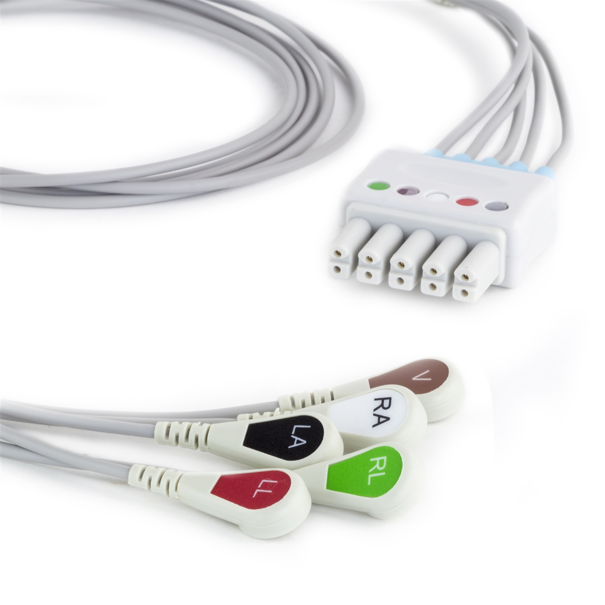 Siemens ECG Lead Wire Set 5 Lead Snap Clip to Dual 5 Pin Connector Siemens Compatible