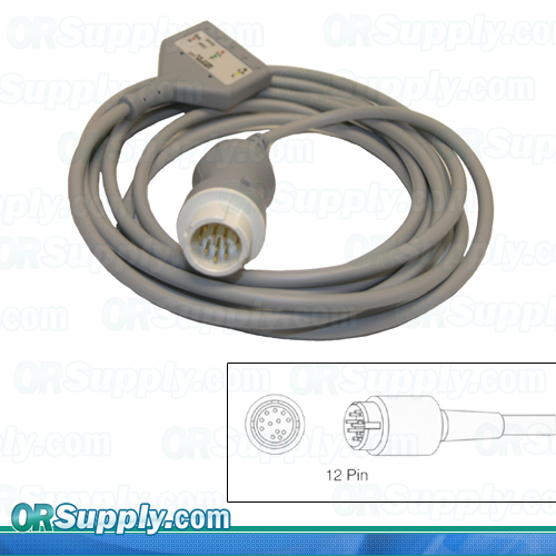 3-Lead Patient ECG Cable for 12-Pin Hewlett Packard Codemasters and Merlin Monitors